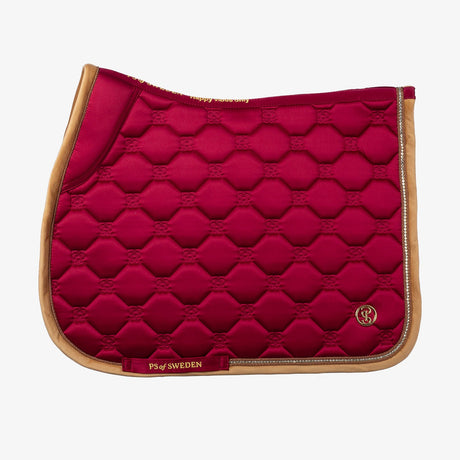 PS of Sweden Vintage Monogram Jump Saddle Pad #colour_midnight-fuchsia