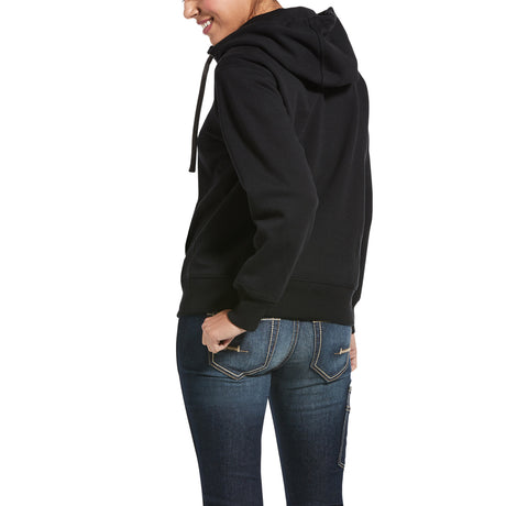 Ariat Women's Rebar Skill Set 1/2 Zip Hoodie #colour_black