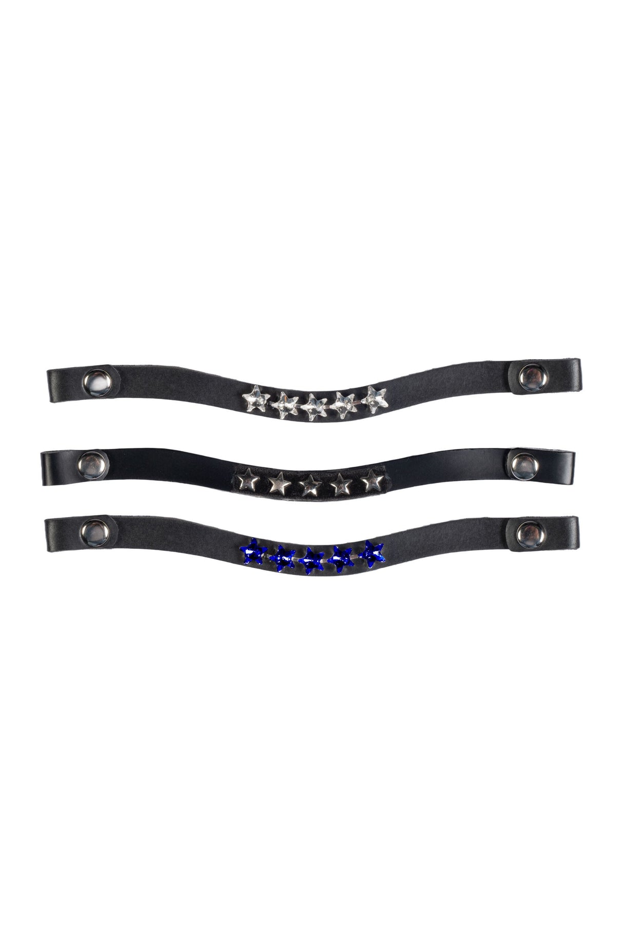 HKM Browbands -Hobby Horsing- Set of 3 #colour_navy-blue-with-stars-design