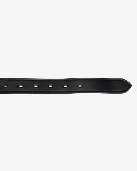 Equestro Leather Belt With Silver Clincher #colour_black-silver