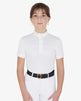 Equestro Girls' Slim Fit Competition Polo Shirt With Perforated Fabric #colour_white