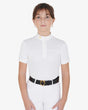Equestro Girls' Slim Fit Competition Polo Shirt With Perforated Fabric #colour_white