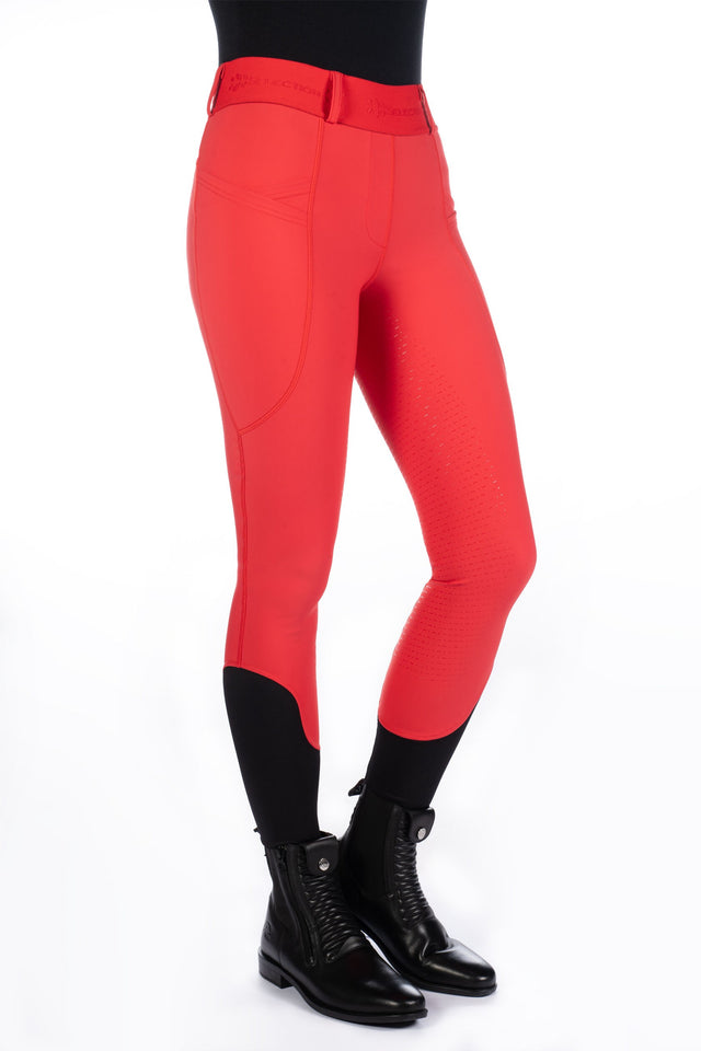 HKM Ladies Full Seat Riding Tights -Aruba- #colour_red