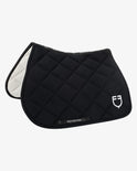 Jumping saddle pad with embroidered logo black line edition - BLACK