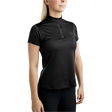 Montar MoBriella Short Sleeved Training Shirt with Gun Metal Crystals #colour_black