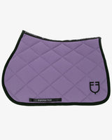 Jumping saddle pad with embroidered logo black line edition - DAHLIA PURPLE