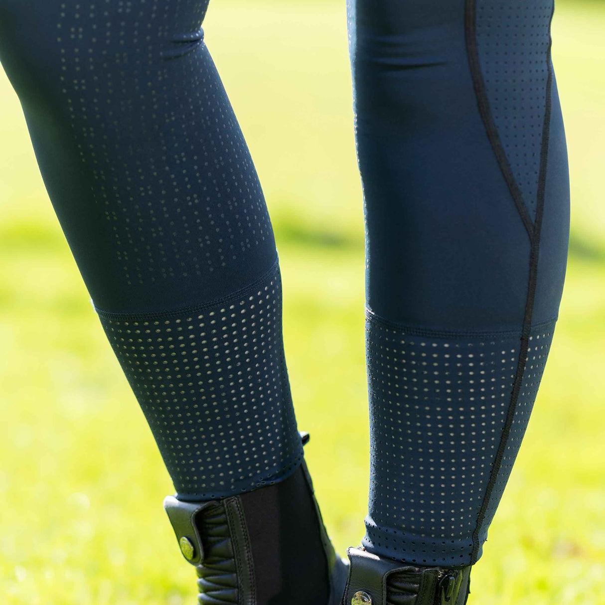 HKM Ladies Silicone Full Seat Riding Tights -Juna- #colour_deep-blue