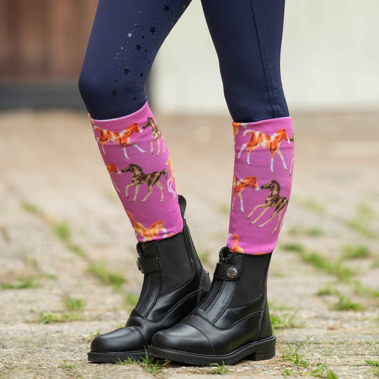 HKM Riding Socks -Pony Club- #colour_pink