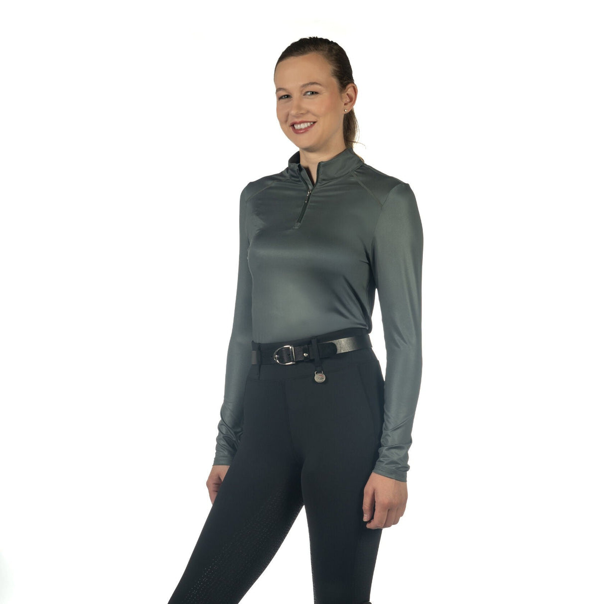 HKM Ladies Functional Shirt -Summer Milano II- #colour_grey-green