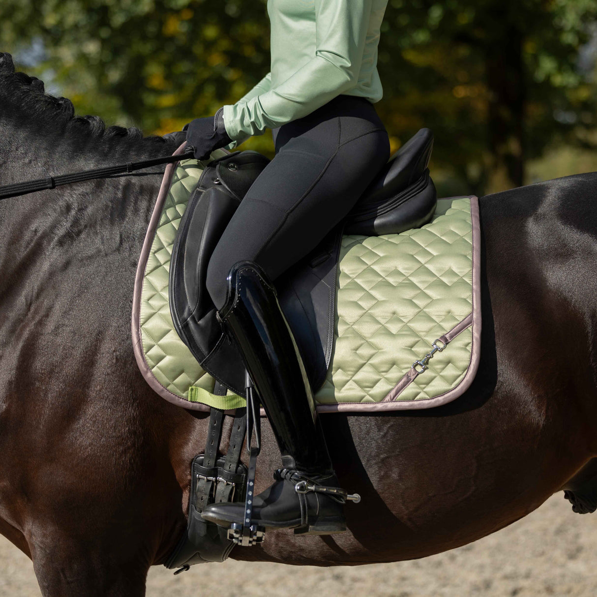 HKM Saddle Cloth -Golden Bit- #colour_jade-green