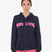 Equestro Women's Hoodie With Zip And Sponge Lettering #colour_blue-fucsia