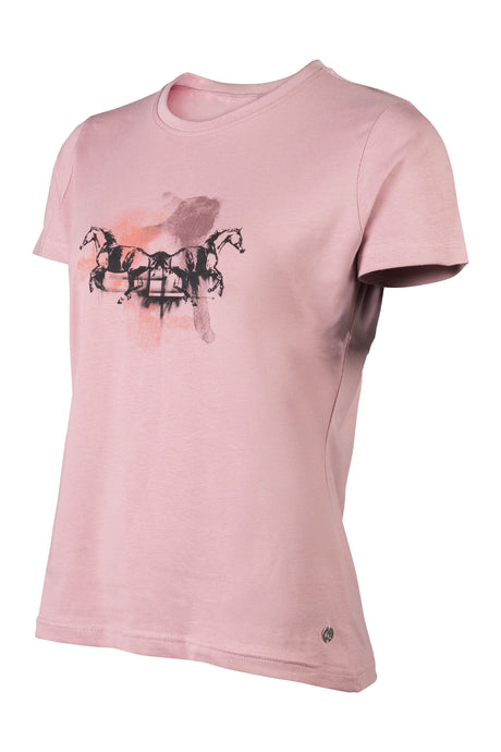 HKM T-Shirt -Running Horse- #colour_antique-pink