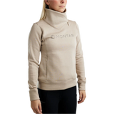 Montar MoNaja High Collar Sweatshirt with Gun Metal Crystal Logo #colour_light-silver-grey