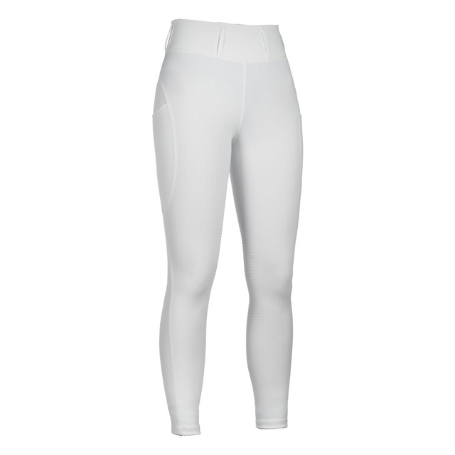 HKM Women's Silicone Knee Patch Riding Leggings -Jil High Waist- #colour_white