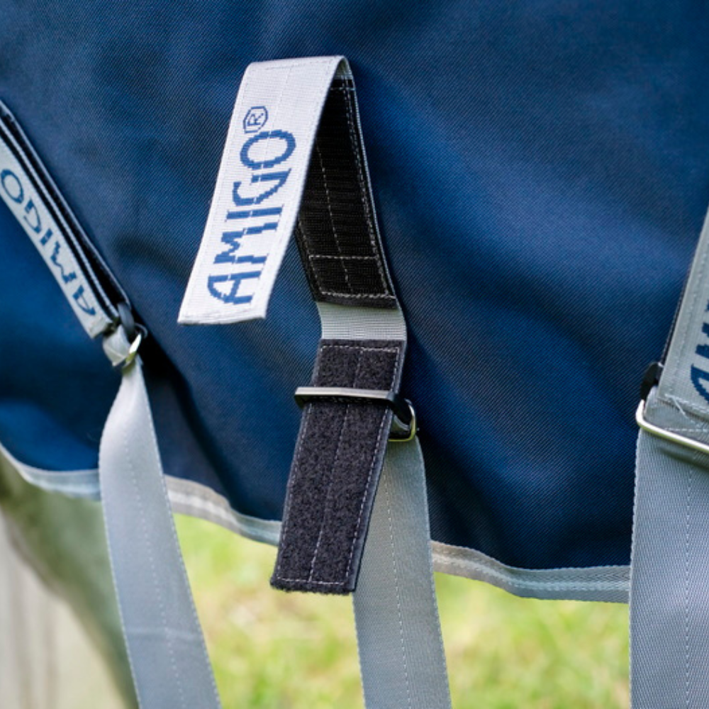 Horseware Ireland Amigo 1200D FieldSafe Plus 50g Turnout Rug #colour_navy-titanium-grey-silver