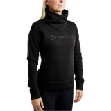 Montar MoNaja High Collar Sweatshirt with Gun Metal Crystal Logo #colour_black