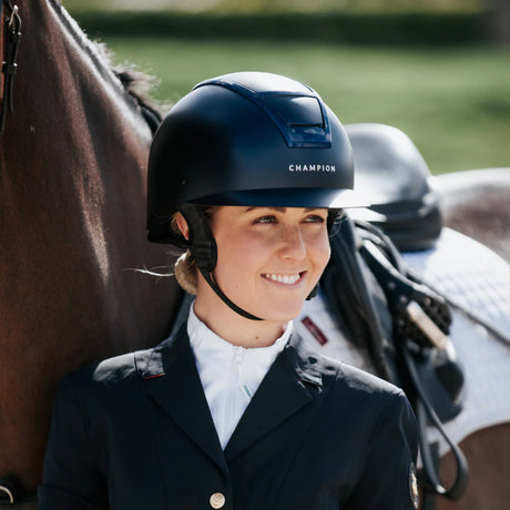 Champion Insight Round Standard Peak Riding Hat #colour_matt-black