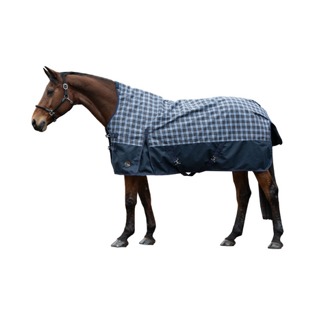 HKM 1200D Fleece Lined Highneck Rug -Glasgow- #colour_deep-blue-check