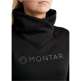 Montar MoNaja High Collar Sweatshirt with Gun Metal Crystal Logo #colour_black