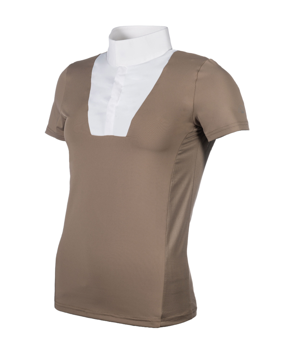 HKM Women's Short Sleeve Competition Shirt -Virginia- #colour_taupe