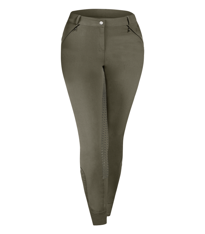 E.L.T Ladies Dahlia Silicone Riding Breeches #colour_khaki