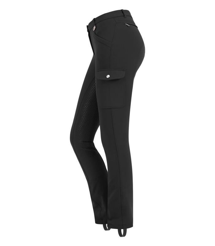 E.L.T Ladies Micro Jodhpur Cargo Silicone Breeches #colour_black