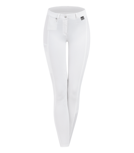 E.L.T Micro Ladies Knee Silicone Riding Breeches #colour_white