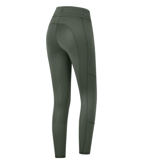 E.L.T Ella Children's Riding Thermal Leggings #colour_dark-olive