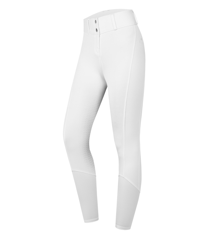 E.L.T Essential Ladies High Waist Silicone Breeches #colour_white