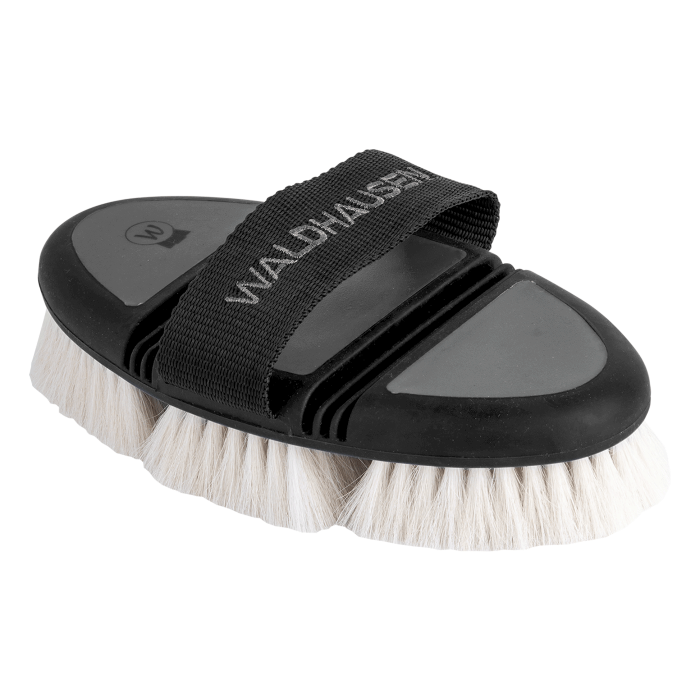 Waldhausen Flex Cuddle Brush with Goat's Bristles #colour_schwarz-grau