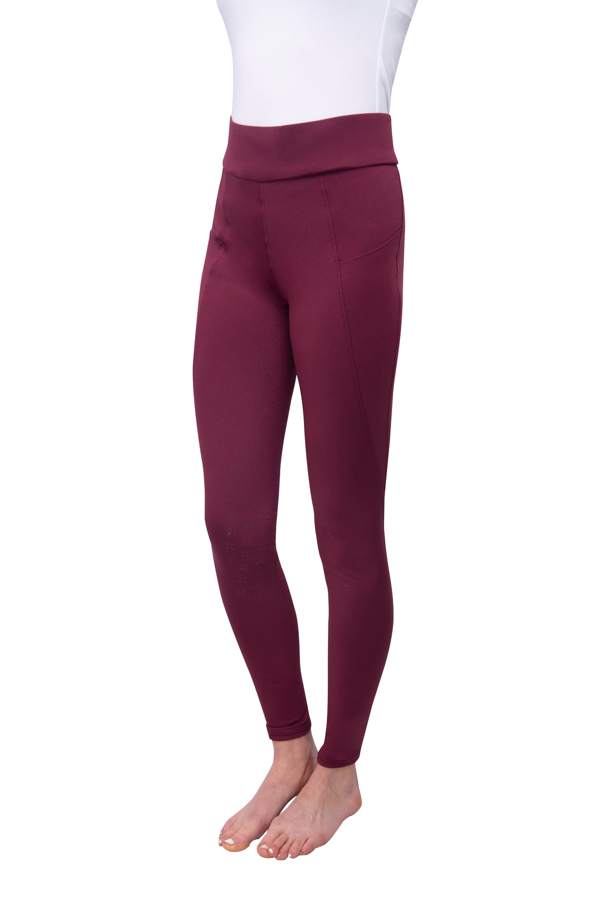 Hy Equestrian Ladies Melton Riding Tights #colour_ fig