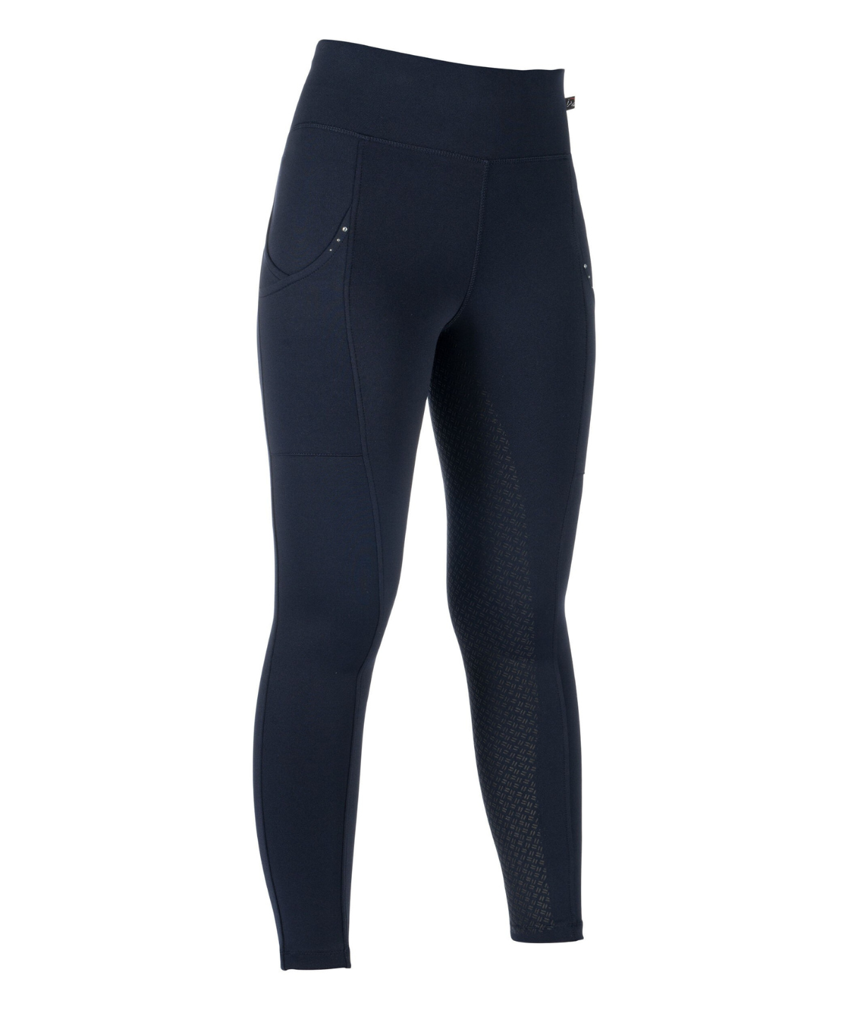 HKM Women's Silicone Full Seat Riding Tights -Cosy II- Style #colour_deep-blue