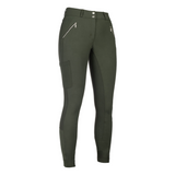 HKM Children's Silicone Full Seat Riding Breeches -Lia High Waist- #colour_olive-green