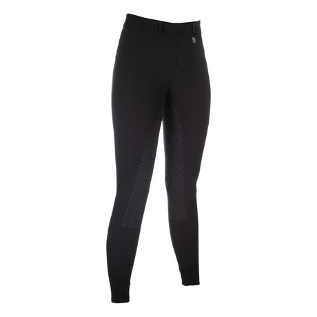 HKM Ladies Silicone Full Seat Riding Tights -Amalfi- #colour_black