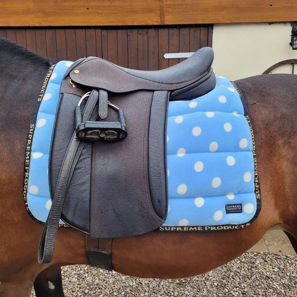 Supreme Products Dotty Fleece Saddle Pad #colour_beautiful-blue