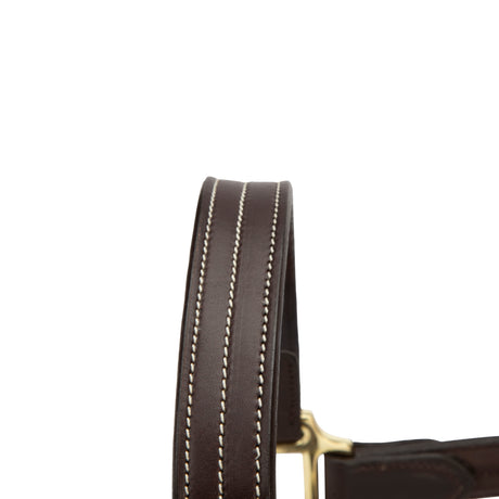 Shires Velociti Lusso Girona Leather Headcollar #colour_havana