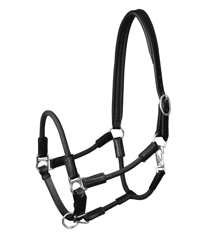 Waldhausen X-Line Nevada Leather Halter #colour_black-silver