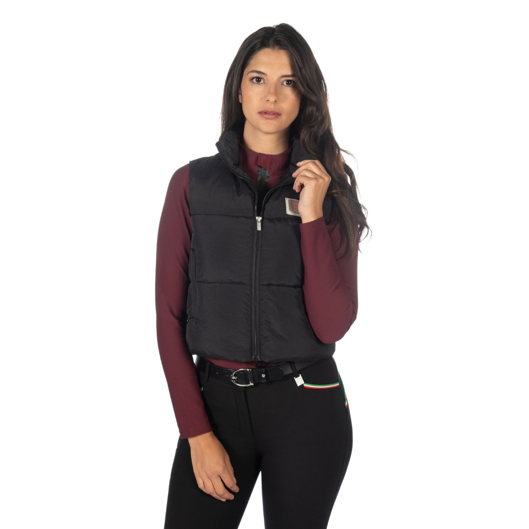 HKM Women's Quilted Vest -Livigno- #colour_black