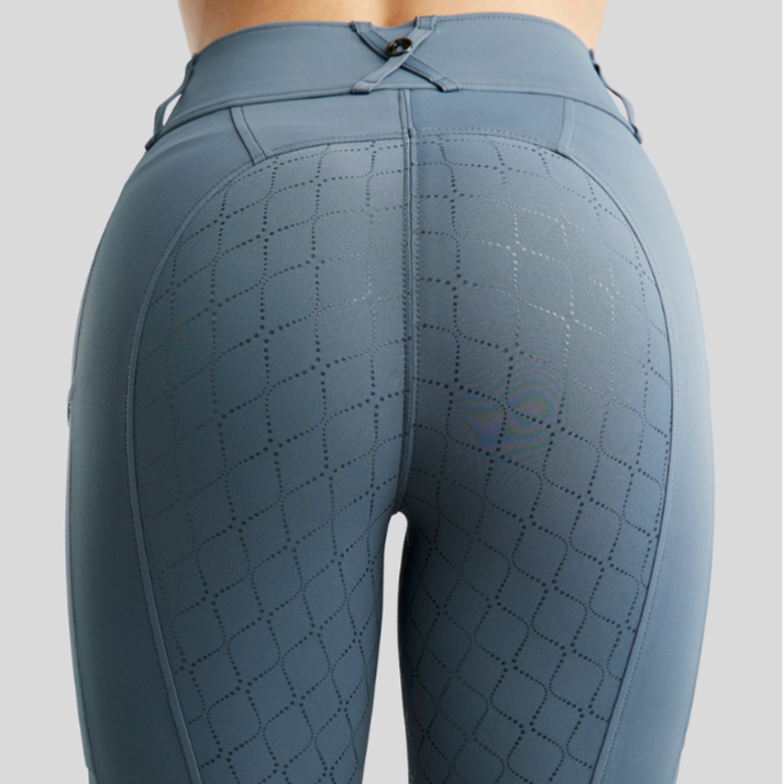 Montar MoBlair Hybrid Pull-On with Gun Metal Crystals Full Grip Riding Tights #colour_dark-slate