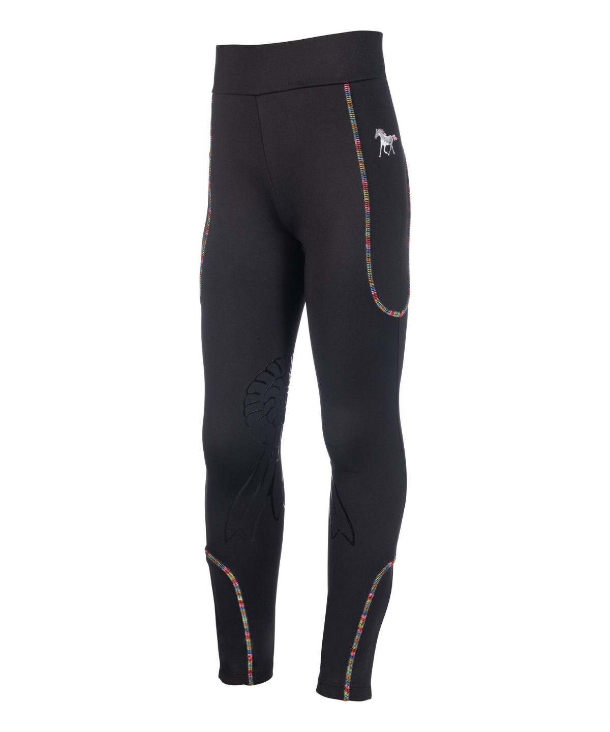 HKM Children's Silicone Full Seat Riding Tights -Polly- #colour_black