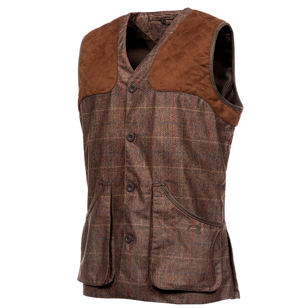 Baleno Milton Mens Tweed Shooting Vest #colour_check-brown