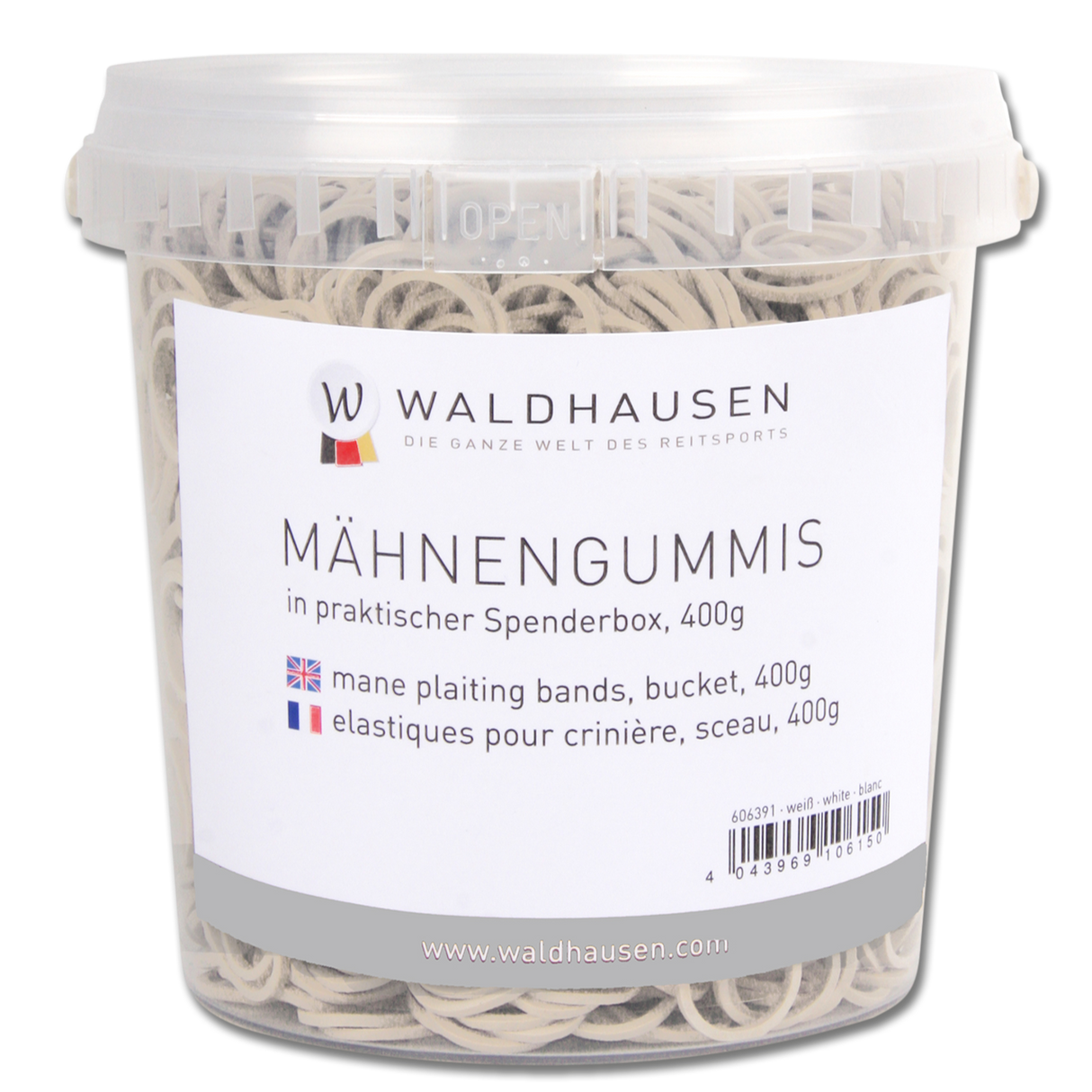 Waldhausen Mane Plaiting Bands in Tub #colour_white