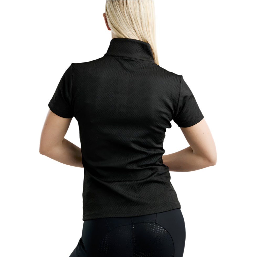 Montar MoCilia Refined Short Sleeved Jacquard Training Shirt #colour_black