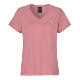 Musto Women's Original V Neck Short Sleeved T-Shirt #colour_pink-chalk