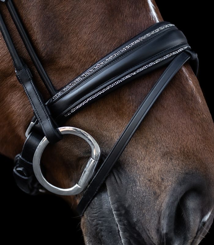 Waldhausen S-Line Snaffle Bridle Glamour #colour_black