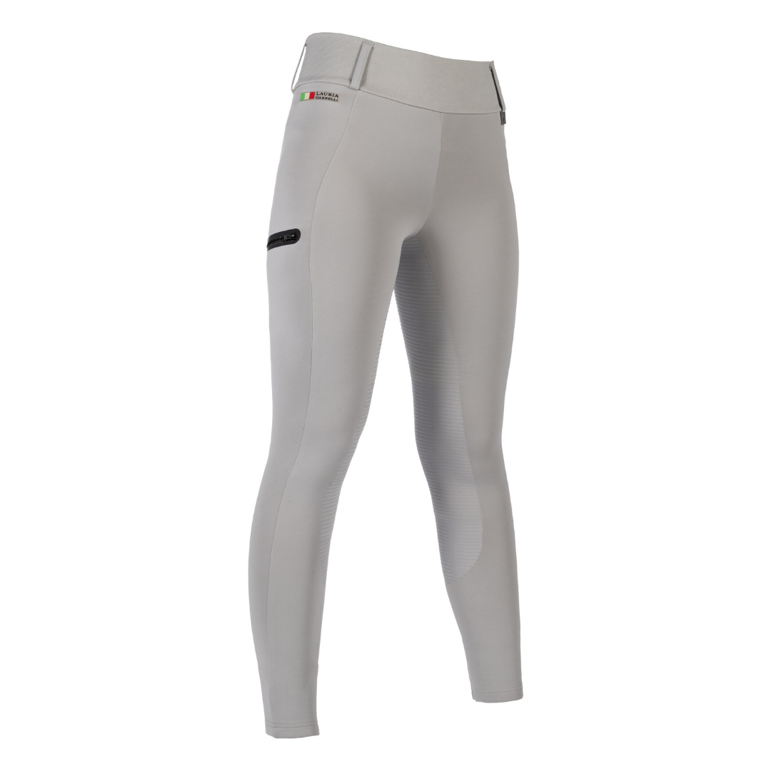 HKM Women's Silicone Full Seat Riding Tights -Livigno- #colour_stone-grey