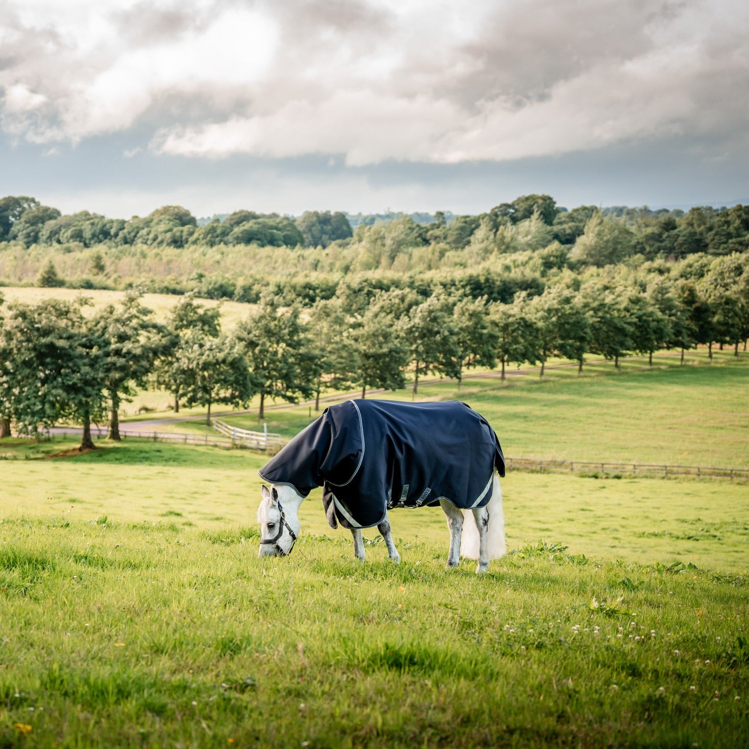 Horseware Ireland Rambo Supreme 1680D Turnout Vari-Layer 450g #colour_navy-thunderstorm-grey-silver