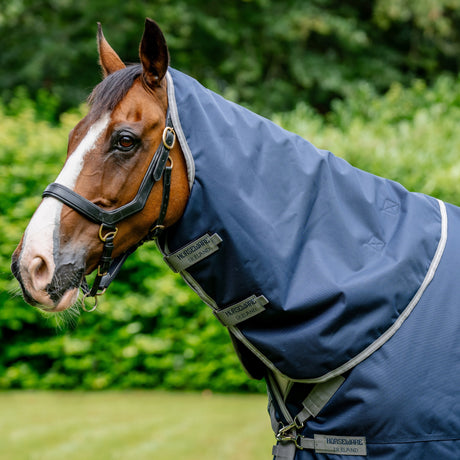 Horseware Ireland Amigo XL Neck Cover 150g #colour_navy-titanium-grey-silver