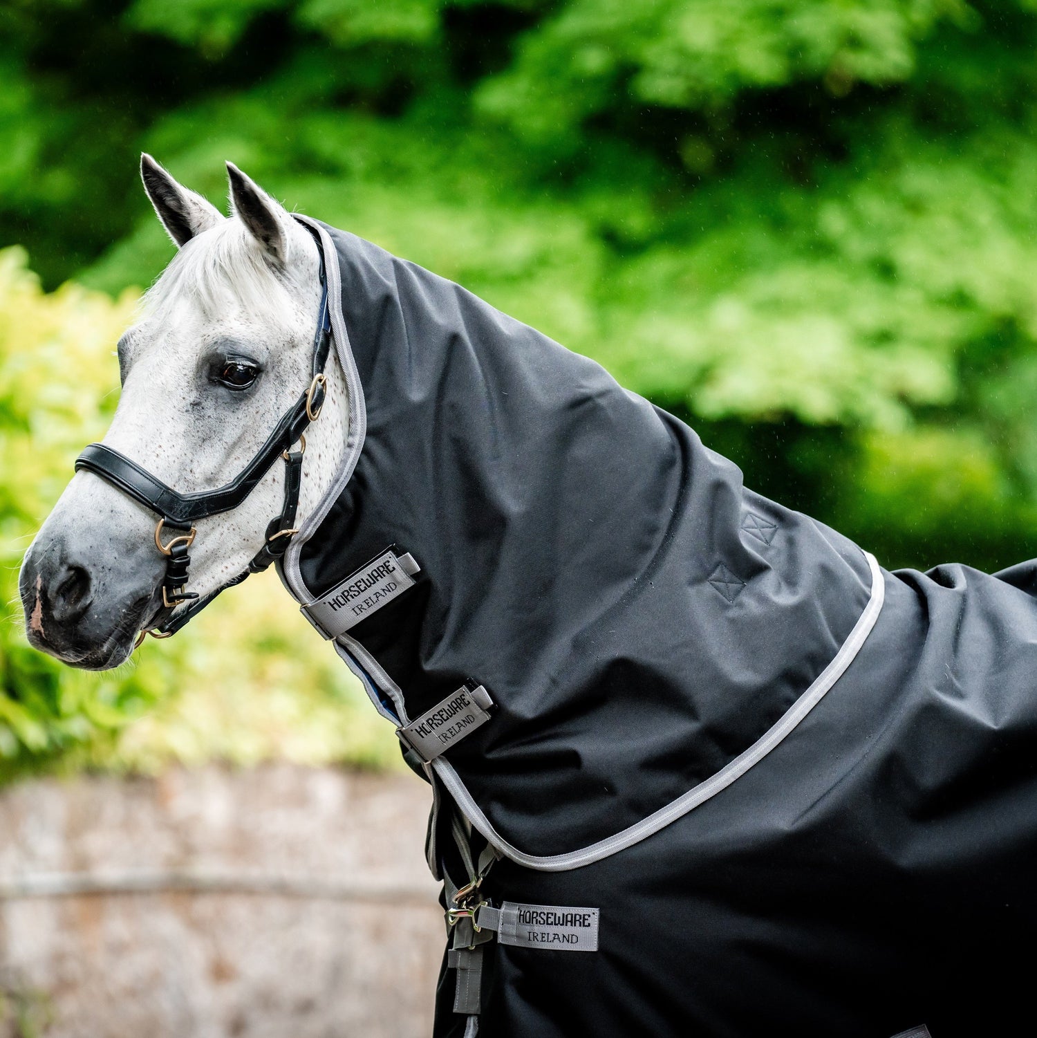 Horseware Ireland Amigo Bravo 1200D Original Hood 0g #colour_black-titanium-grey-silver