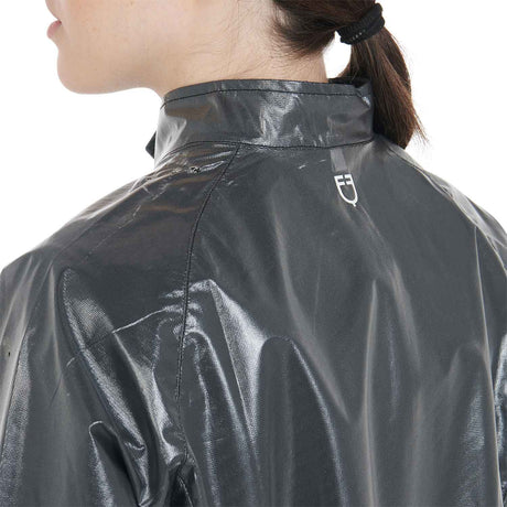Equestro Windproof And Water-Repellent Unisex Overcoat #colour_black
